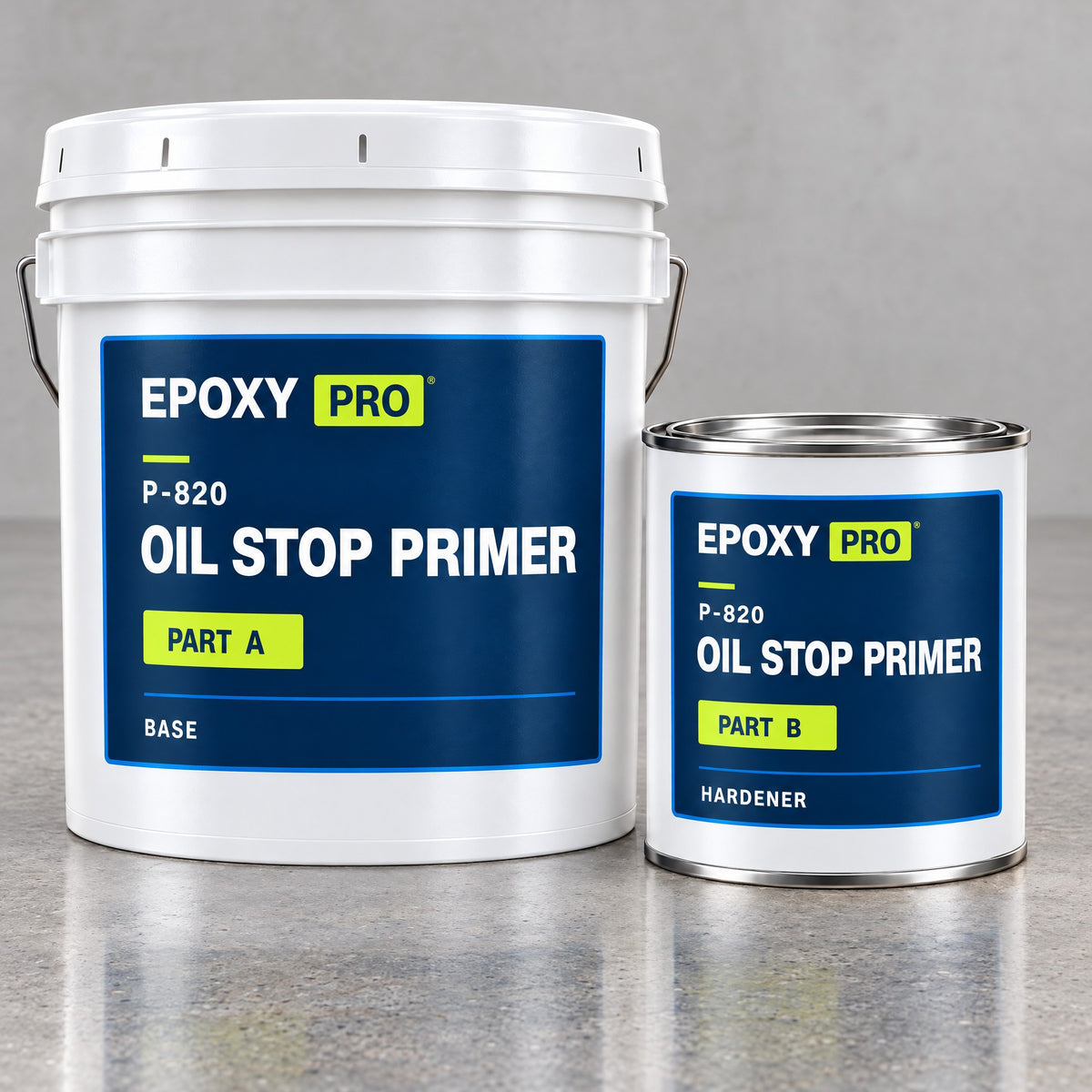 P-820 Oil Stop Primer kit, Part A pail and Part B can