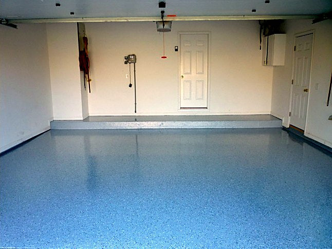 Two-car garage with a full flake floor