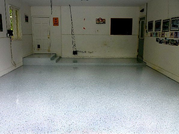 Finished full flake garage floor