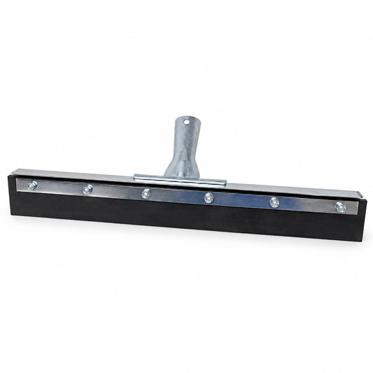 18 inch flat floor squeegee with steel back and black rubber blade
