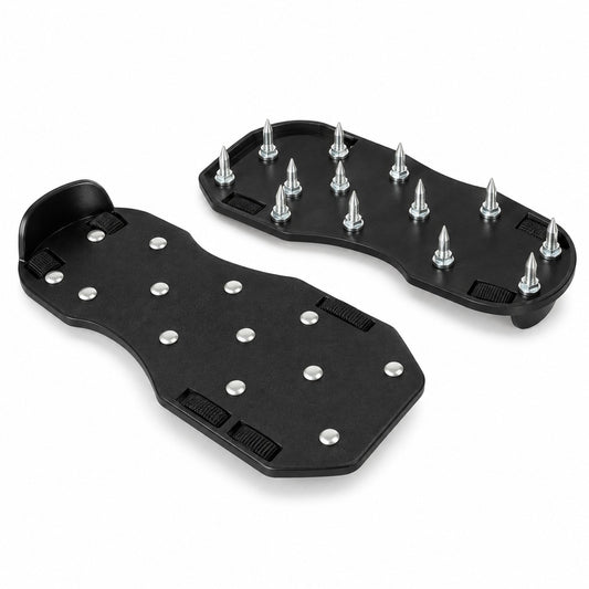 Application spiked shoes, black strap-on sole plates with steel spikes