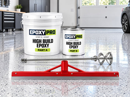 Garage Starter System kit: high build epoxy, mix wand and squeegee