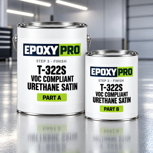 T-322S VOC Compliant Urethane Satin kit, Part A and Part B cans