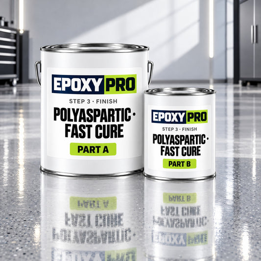 T-344 Polyaspartic Fast Cure kit, Part A and Part B cans
