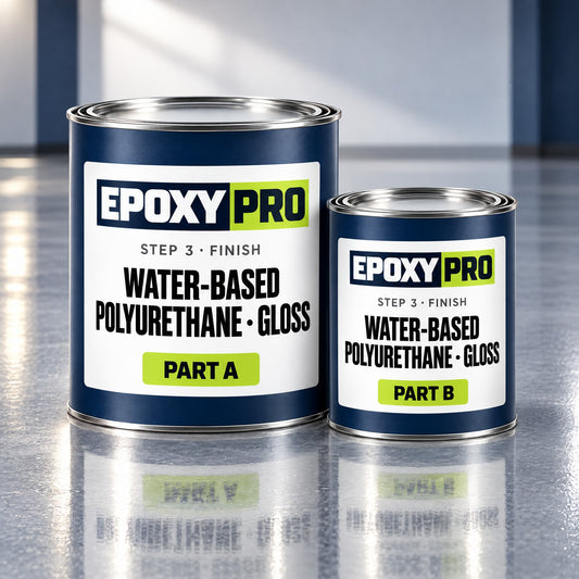 T-521 Water Based Polyurethane Gloss kit, Part A and Part B cans