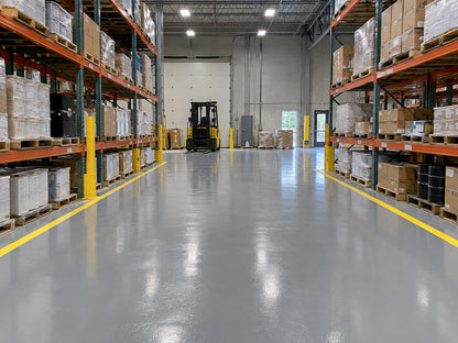Commercial floor with solid color finish